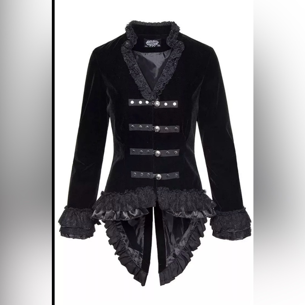Rumies Black Velvet Corset Lace-up Style Jacket Size 10